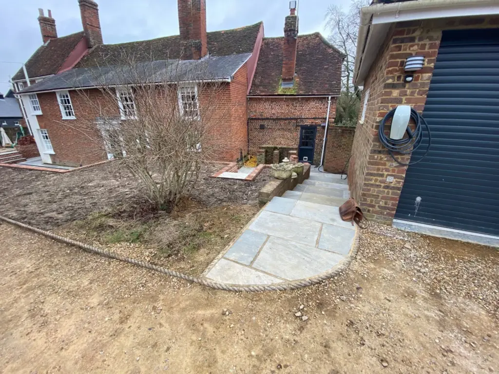 The Farmhouse Courtyard — Driveway & Entrance Transformation before