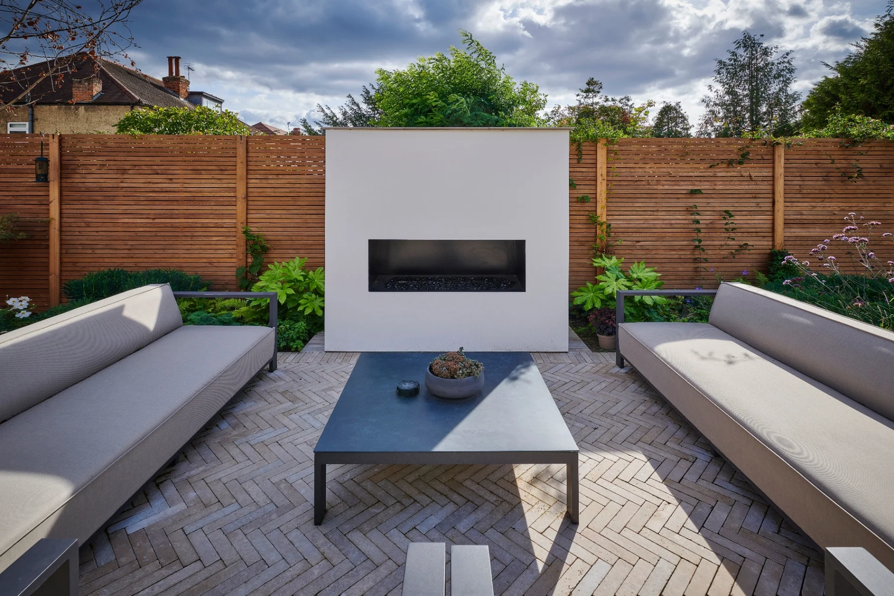 The Fire Terrace — garden design and build project by Refined Landscapes