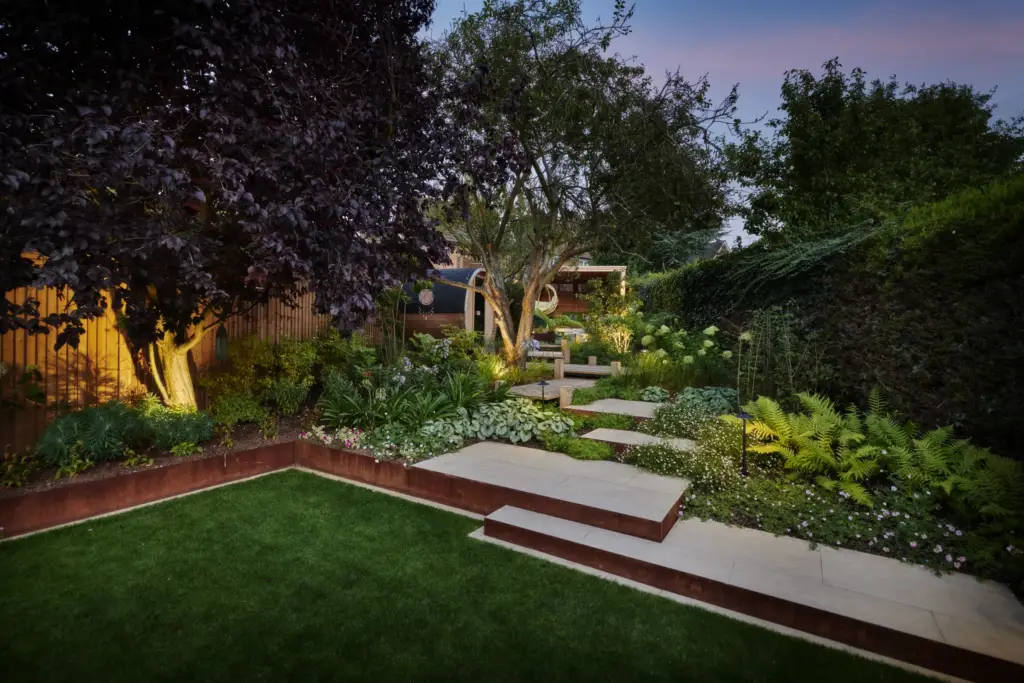 A garden maturing as designed under ongoing care