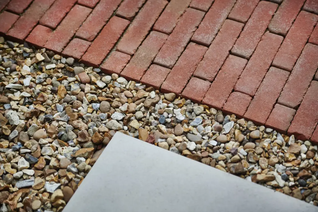 Stone steps and junction detail in a Refined garden build
