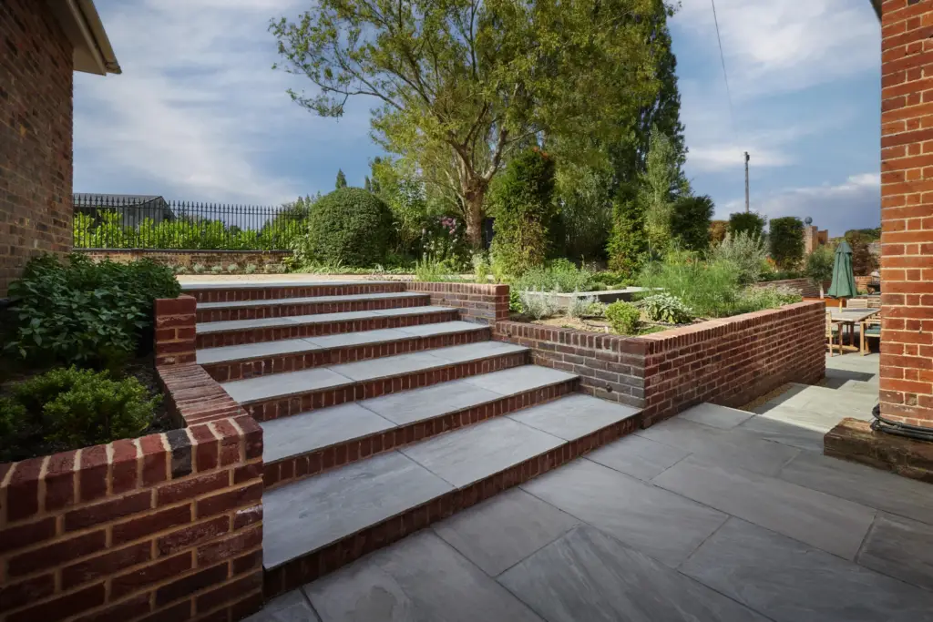 Water and corten steel detail in a Refined garden build