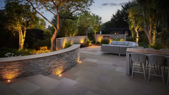 A Refined Landscapes garden at dusk