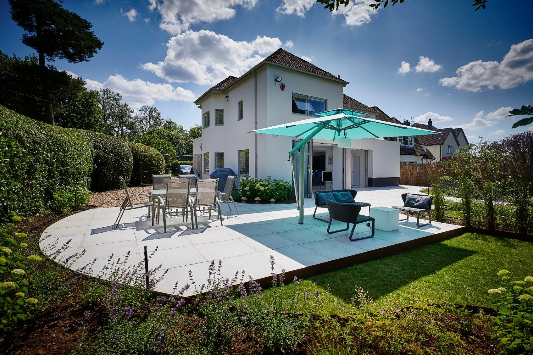 The Floating Terrace — garden design and build project by Refined Landscapes