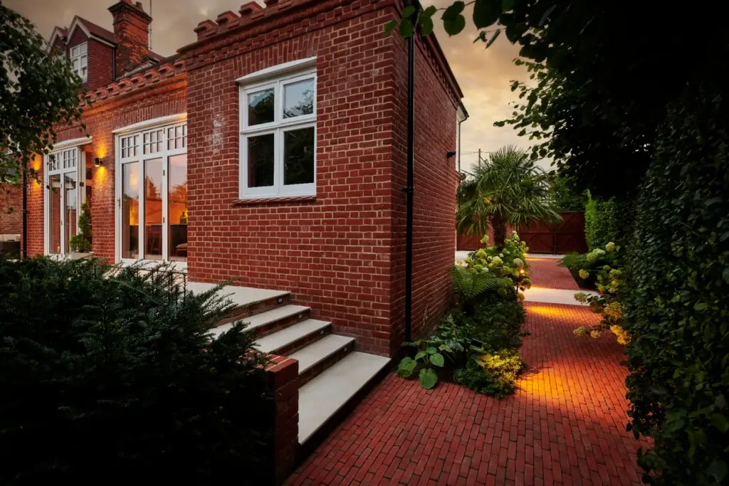 The Edwardian Garden — Side Passage & Brick Pathway after