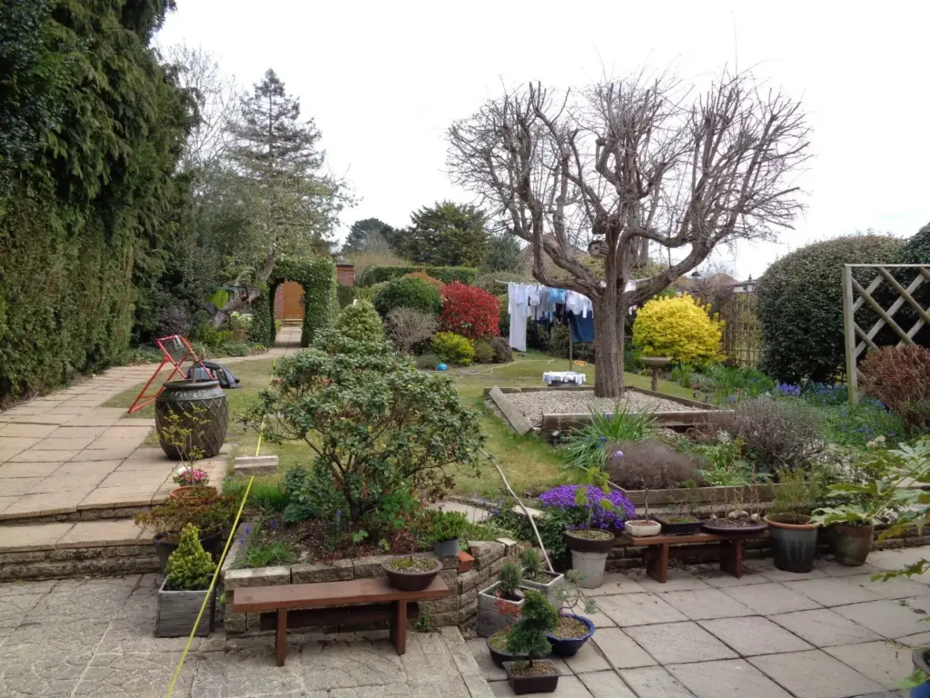 The Staccato Pathway — Bonsai Garden & Lawn before