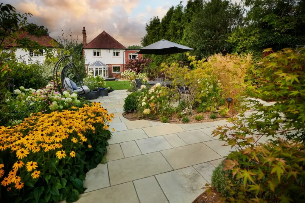 The Staccato Pathway — rudbeckia paving