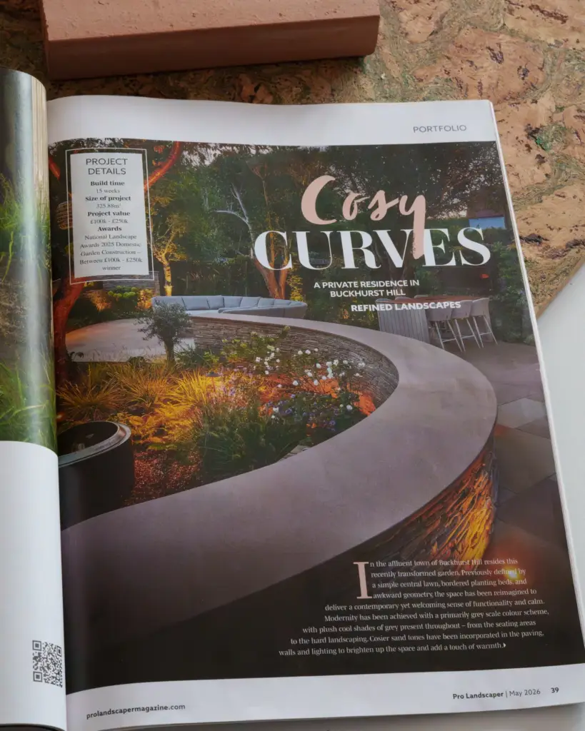 The opening page of the Pro Landscaper feature on the Buckhurst Hill garden