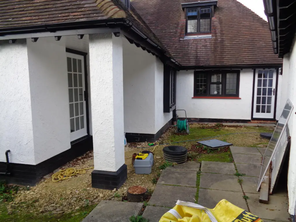 The Yorkstone Garden — The courtyard terrace before